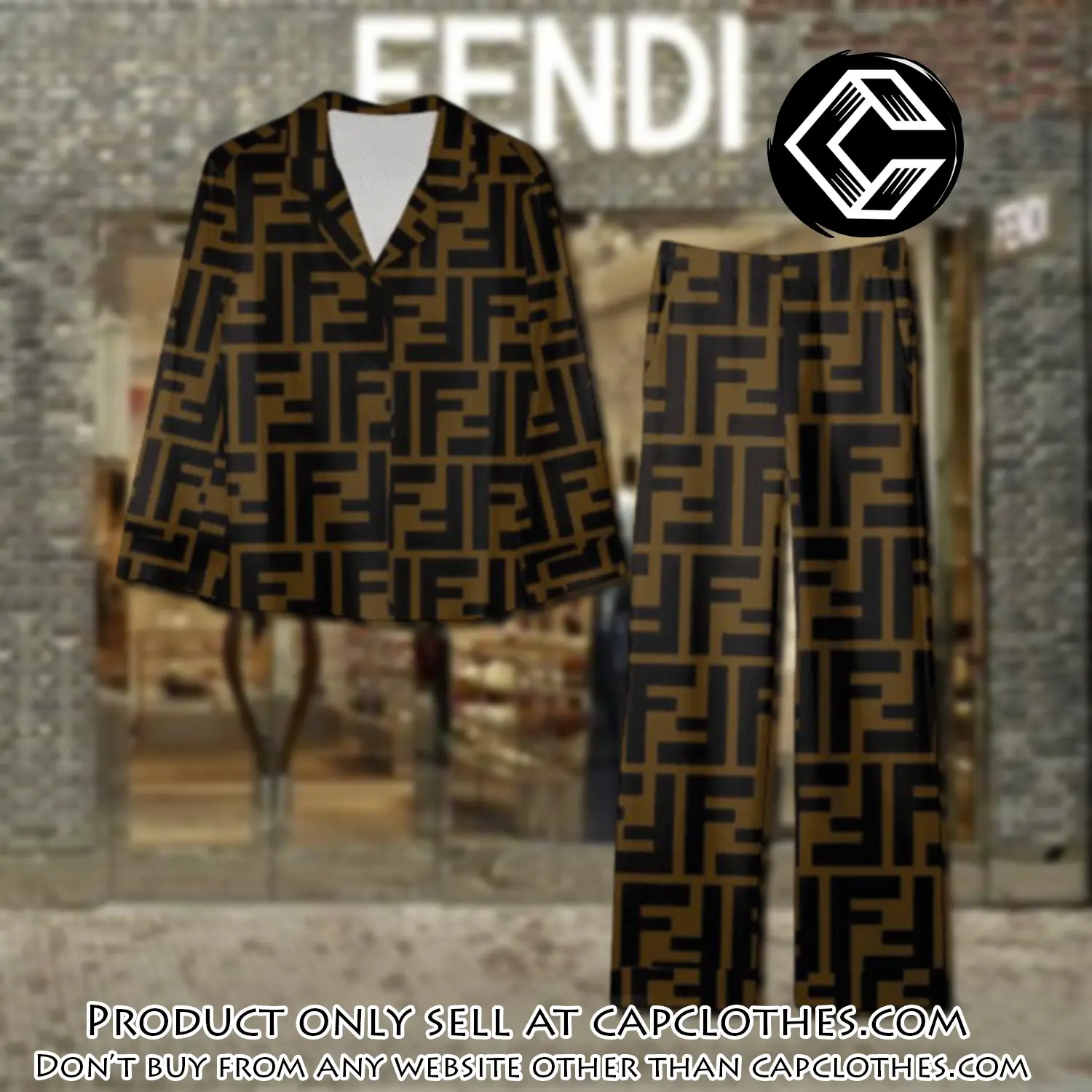 Trending luxury fendi satin pajama set pjs1051 cc1826428